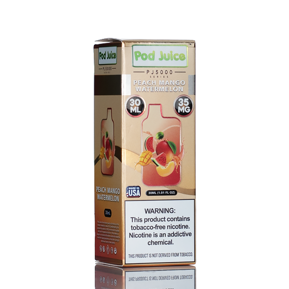 Pod Juice Salt PJ5000 - Peach Mango Watermelon - 30ml (DISCONTINUED)