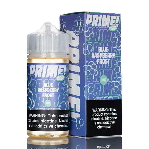 Blue Razz Frost from Prime E-Liquids perfectly blends sweet blueberries and juicy raspberries topped off with a frosty menthol.