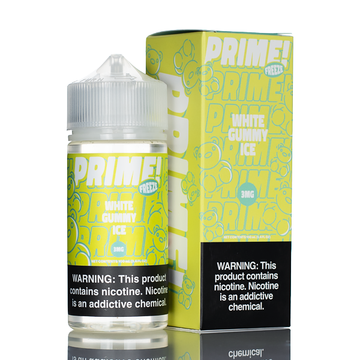 White Gummy Ice by Prime E-Liquids is an icy fruit flavor that combines a sweet gummy candy with cooling menthol.