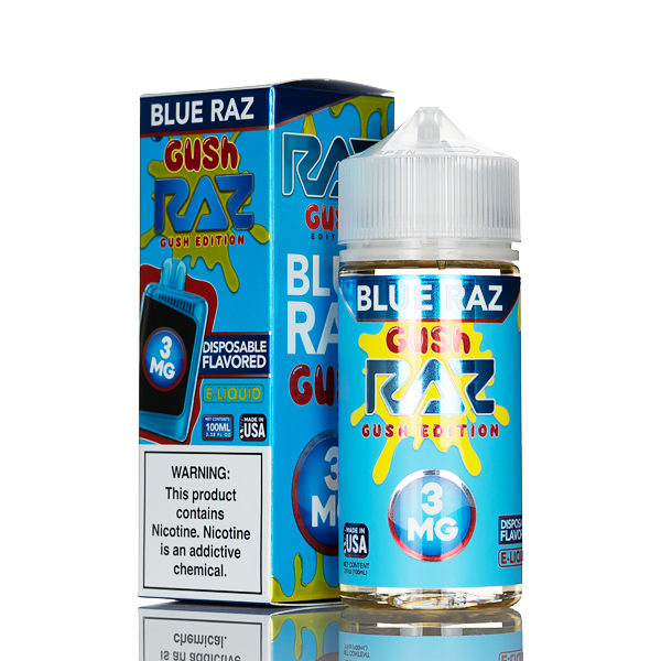 Pod Juice X RAZ E-Liquid - Blue Razz Gush - 100mL | Made In The USA Pod Juice X RAZ E-Liquid - Blue Razz Gush - 100mL | Made In The USA