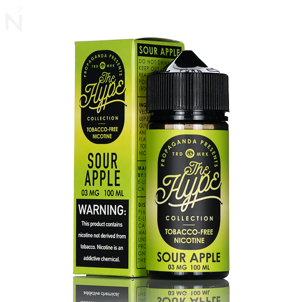 100 ml vape juice bottle The HYPE by Propaganda E-Liquid - Sour Apple Flavour:Strawberry Delight F: Tangerine raz ryl white yummy