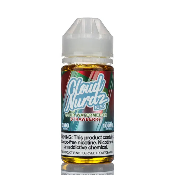 Cloud Nurdz E-Liquid - Sour Watermelon Strawberry Iced - 100ml
