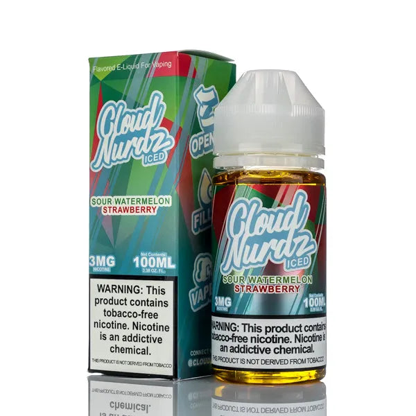 elf bar vape uk Cloud Nurdz E-Liquid - Sour Watermelon Strawberry Iced - 100ml