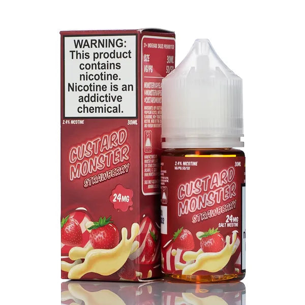 strawberry custard vape juice Custard Monster Salts - Strawberry Custard - 30ml