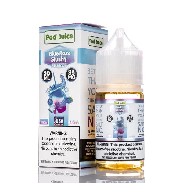 Pod Juice Salt - Blue Razz Slushy Freeze - 30ml | Nic Salt E-Liquid Pod Juice Salt - Blue Razz Slushy Freeze - 30ml | Nic Salt E-Liquid