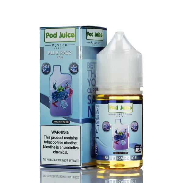 Pod Juice Salt PJ5000 Blue Razz Ice 30ml| Disposable Nic Salt eLiquid Pod Juice Salt PJ5000 Blue Razz Ice 30ml| Disposable Nic Salt eLiquid