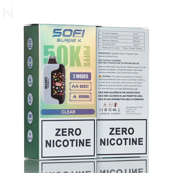 SOFI Surge X 50K 50000 Puffs Dual Mesh No Nicotine Disposable Vape