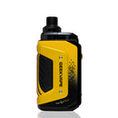 A GEEKVAPE vape device in yellow and black, shown from a side profile view on a clean white background.