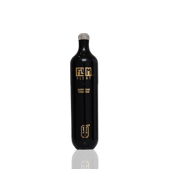 A black glass vape with gold lettering by Flum UT