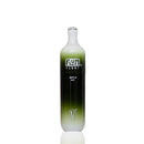 A bottle of FUM FLOAT Apple Icy flavored liquid, featuring a white-to-olive-green gradient design on a clean white background.