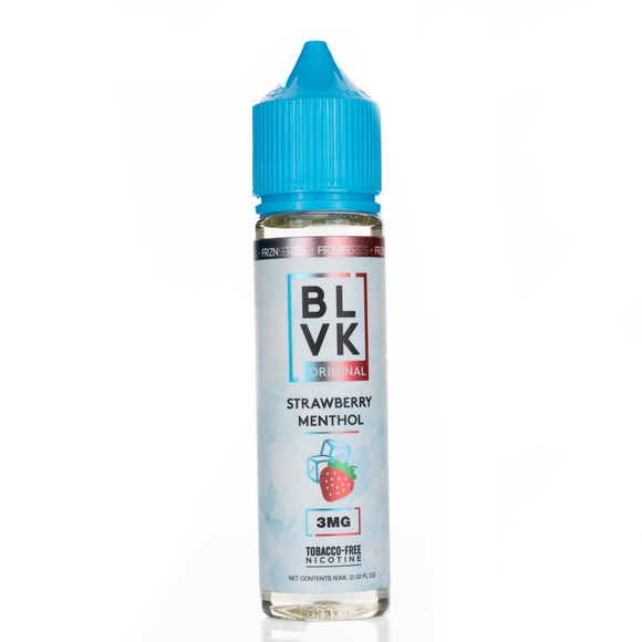 BLVK Frzn Strawberry Menthol freebase nicotine e-liquid 60ml iced strawberry fruit vape juice sub-ohm 70VG 30PG 3mg 6mg USA
