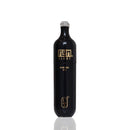 A tall, glossy black vape with gold lettering and BANANA Ice flavor 