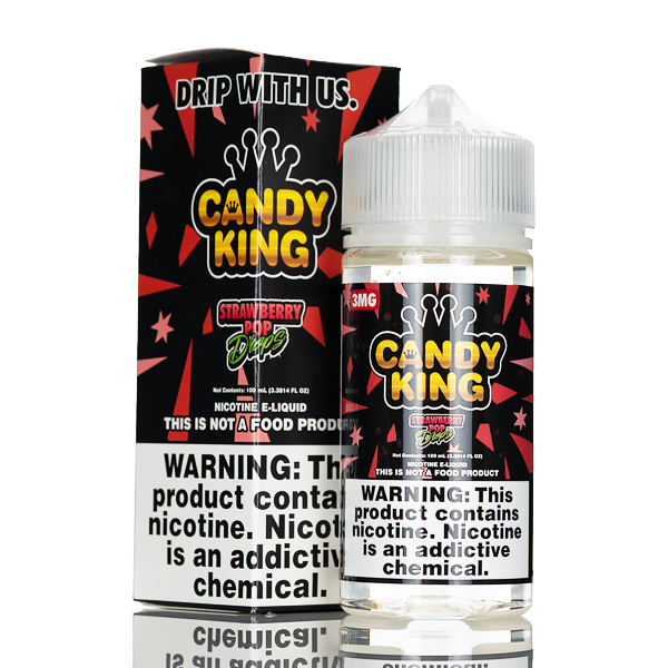 Candy King - Strawberry Pop Drops - 100ml | American Made E-Liquid Candy King - Strawberry Pop Drops - 100ml | American Made E-Liquid