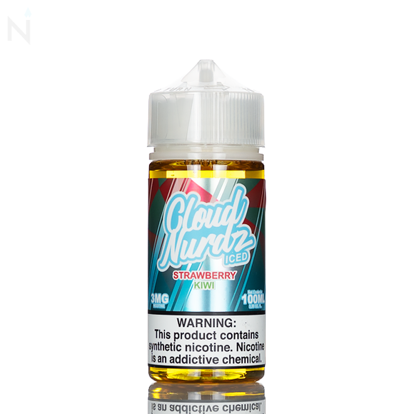 Cloud Nurdz E-Liquid - Strawberry Kiwi Iced - 100ml
