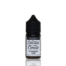 A 30ml bottle of Coastal Clouds Strawberry Chew e-liquid on a white background with a reflection below.