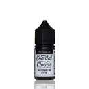 A 30ml bottle of Coastal Clouds Watermelon Chew e-liquid on a white background with a reflection below.