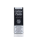 A tall rectangular Coastal Clouds vape packaging box for White Clouds Chew, shown upright on a white background with a faint reflection below.