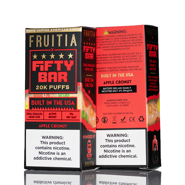 FRUTIA X Fifty Bar 20K 20000 Puffs Disposable 16mL $13.85 FRUTIA X Fifty Bar 20K 20000 Puffs Disposable 16mL $13.85