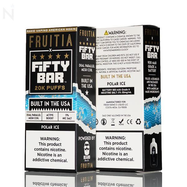 FRUTIA X Fifty Bar 20K 20000 Puffs Disposable 16mL $13.85