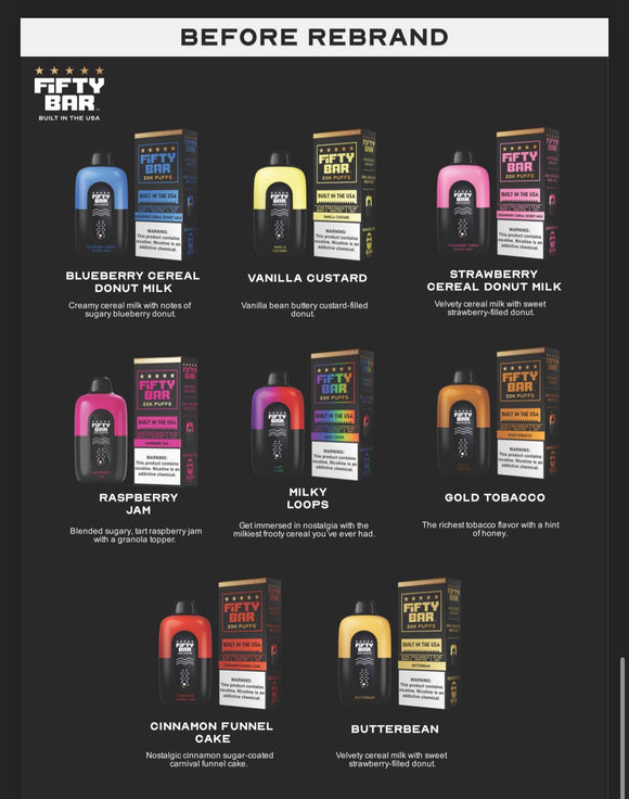 Fifty Bar Black Series Rebrand Before and After Name