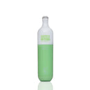 A tall, cylindrical bottle with a white upper section and a light green lower section, featuring Flum in green on the white portion. Features seamless white background with a soft reflection underneath.