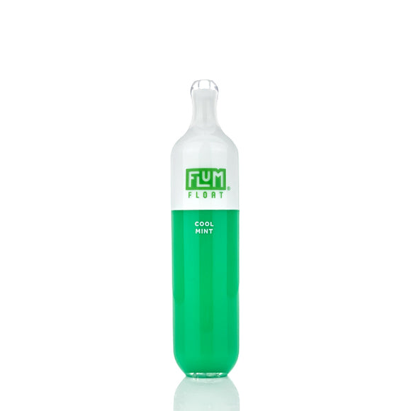Green disposable vape labeled 'Flum Float Cool Mint' on a white background