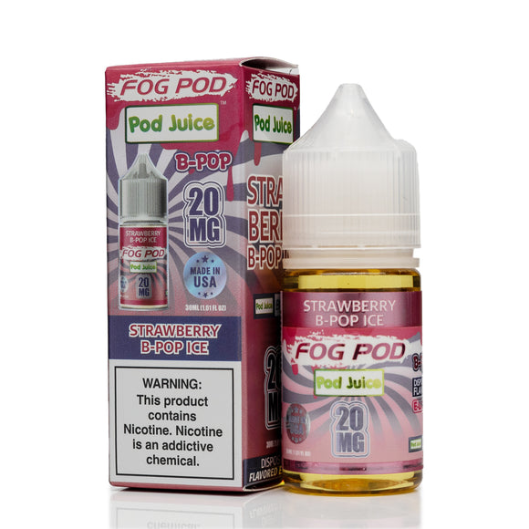 Pod Juice X Fog Pod Salt Nic - Strawberry B-Pop Ice - 30mL