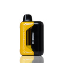 A compact disposable vape device with a black and yellow color scheme, featuring a black mouthpiece and the text 'Fcuking FAB' printed vertically on the side, set against a clean white background with a subtle reflection below.