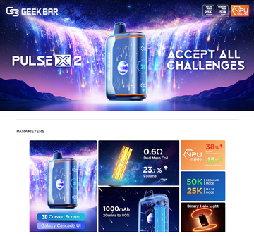 Geek Bar Pulse X2 50K 50000 Puffs Disposable Vape - 18mL