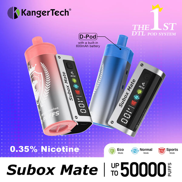 vape with changeable battery Kanger Subox Mate D 50K Disposable Pod - 40mL halo Color:Amber Orange Flavour Beast E-Juice |