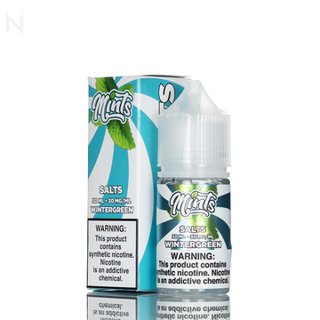 Mints Vape Co Wintergreen Salts 30ml synthetic nicotine salt e-liquid wintergreen menthol vape juice 30mg 50mg USA