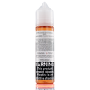 A mister e-liquid bottle is placed on a reflective surface and against a white background. The bottle outlines the ingredients and the warning label. 