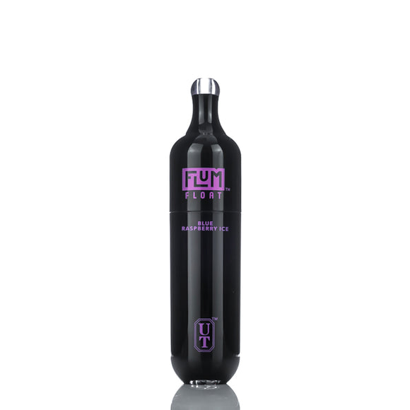 Black water bottle with purple text on a white background