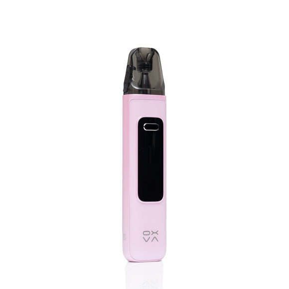 A pink OX VA disposable vape device with a black screen window and dark translucent mouthpiece, shown on a clean white background.
