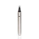 A slim, metallic silver vape device shown from the side against a plain white background.