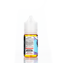 A 30mL bottle of of Pod Juice by RAZ salt nicotine e-liquid featuring a black, white, and blue bottle with a white plastic cap in the triple berry batch flavor