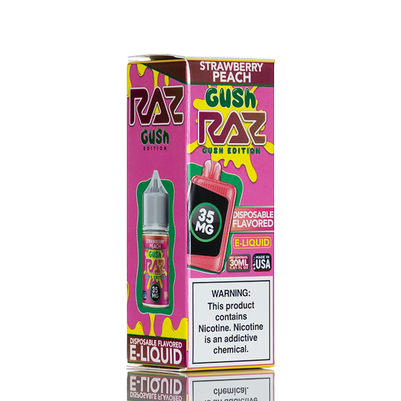 Pod Juice X RAZ Salt Nic - Strawberry Peach Gush - 30mL
