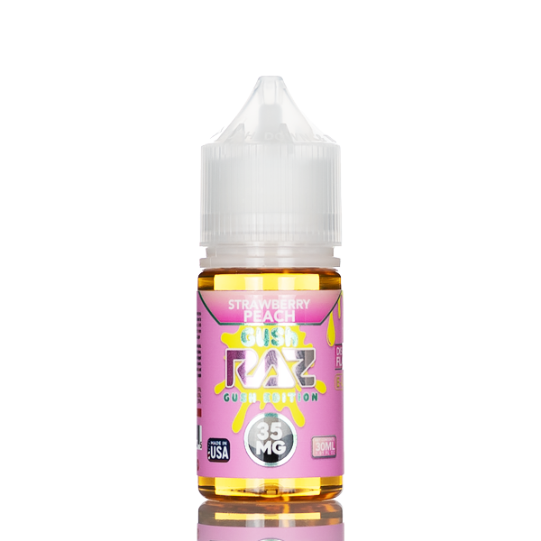 Pod Juice X RAZ Salt Nic - Strawberry Peach Gush - 30mL | USA Made Pod Juice X RAZ Salt Nic - Strawberry Peach Gush - 30mL | USA Made