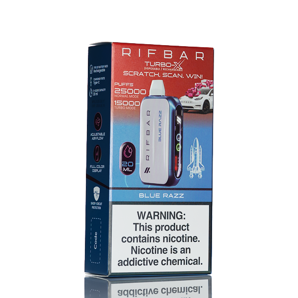 turbo mode on vape RifBar Turbo X 25K 25000 Puffs Disposable Vape - 20mL
