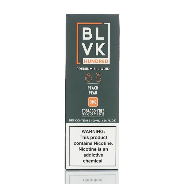 BLVK Hundred E-liquid - Peach Pear - 100ml | Vape Juice BLVK Hundred E-liquid - Peach Pear - 100ml | Vape Juice