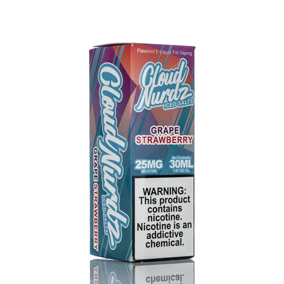 Cloud Nurdz Salts E-Liquid - Grape Strawberry Iced - 30ml