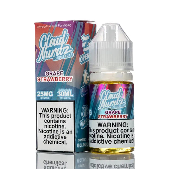 Cloud Nurdz Salts E-Liquid - Grape Strawberry Iced - 30ml