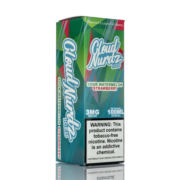 sour watermelon vape juice Cloud Nurdz E-Liquid - Sour Watermelon Strawberry Iced - 100ml