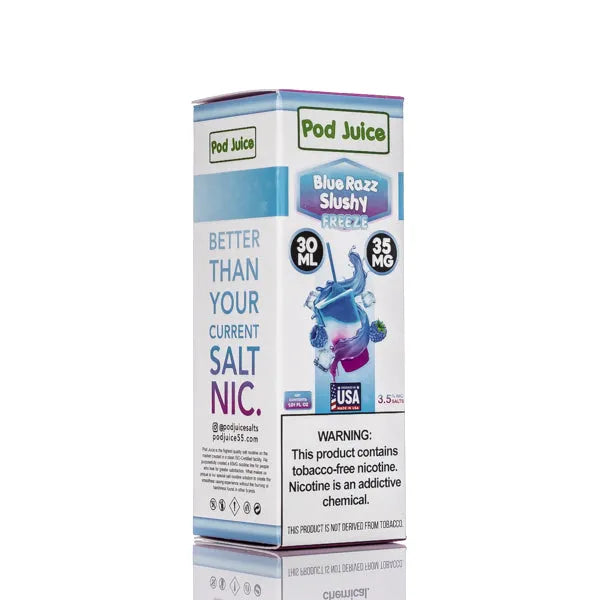Pod Juice Salt - Blue Razz Slushy Freeze - 30ml | Nic Salt E-Liquid Pod Juice Salt - Blue Razz Slushy Freeze - 30ml | Nic Salt E-Liquid
