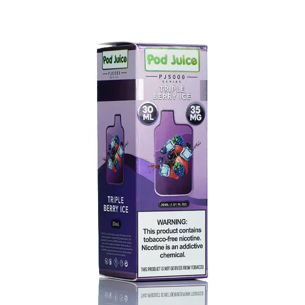 Pod Juice Salt PJ5000 Triple Berry Ice 30ml| Nic Salt eLiquid Pod Juice Salt PJ5000 Triple Berry Ice 30ml| Nic Salt eLiquid