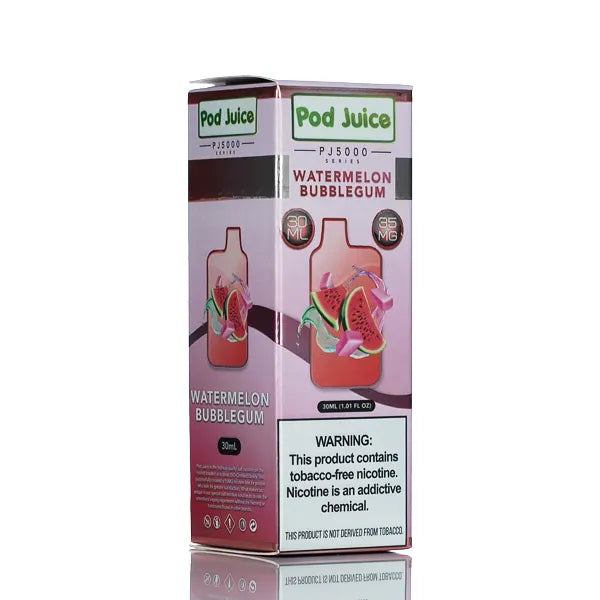 Pod Juice Salt PJ5000 Watermelon Bubblegum 30ml| Nic Salt eLiquid Pod Juice Salt PJ5000 Watermelon Bubblegum 30ml| Nic Salt eLiquid