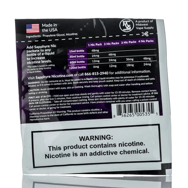 nicotine additive for vape juice Sapphyre Nic Shot - Nicotine Additive