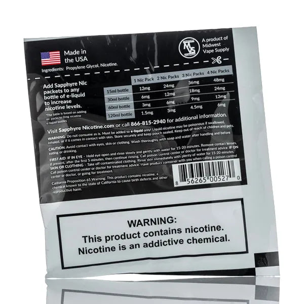 nicotine additive for vape juice Sapphyre Nic Shot - Nicotine Additive