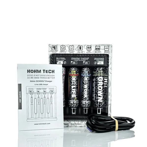 Hohm Tech Hohm School 4 Bay Battery Charger | Vape Chargers Hohm Tech Hohm School 4 Bay Battery Charger | Vape Chargers