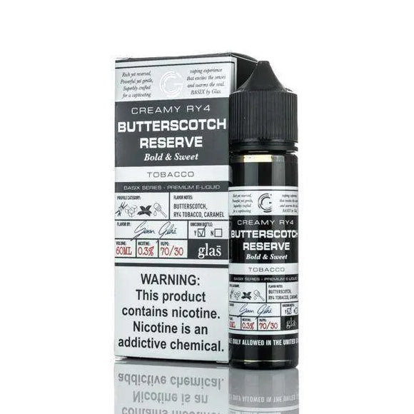 Glas E Liquid E Liquid 0mg Glas Basix E-Liquid - Creamy RY4 Butterscotch Reserve - 60ml